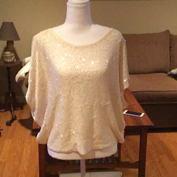5/48 Sweaters - Sparkly bat wing sleeve  top